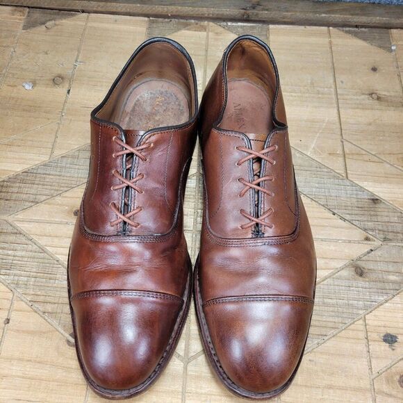 ALLEN EDMONDS Park Avenue Cap Toe Oxford Oxblood Burgundy 9 3E EEE MADE USA 5610 - Picture 3 of 13